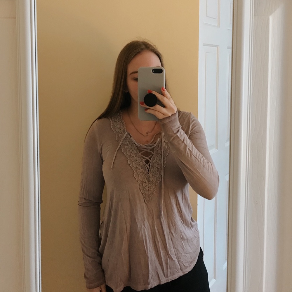 long sleeve purple top